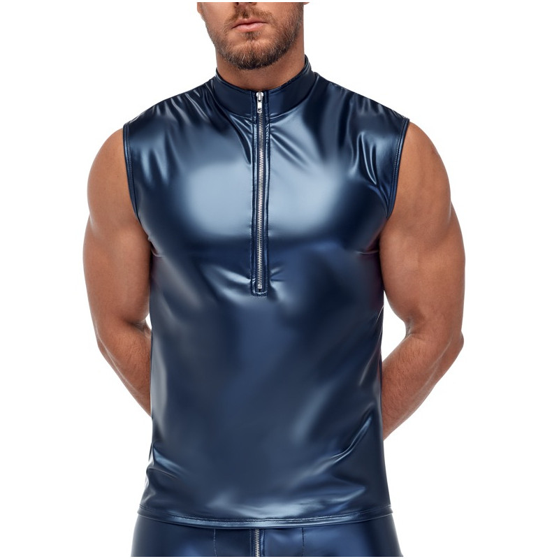 NEK Débardeur avec zip Top Andio Bleu métallisé